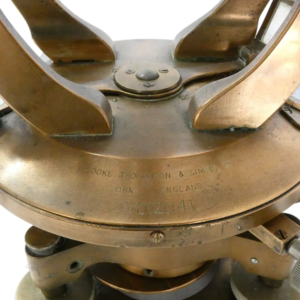 BRASS TRANSIT THEODOLITE BY COOKE, TROUGHTON SIMMS, YORK ENGLAND, c.1920s Image 1++